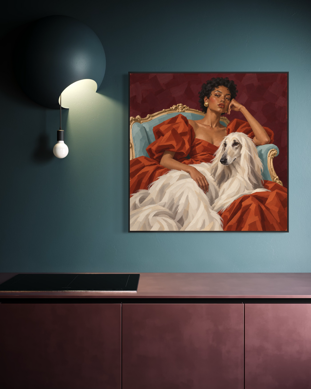 Woman with Afgan Hound Art Print | “We’ll Take Two”