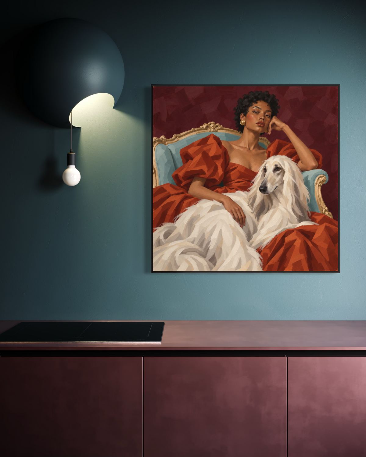 Woman with Afgan Hound Art Print | “We’ll Take Two”