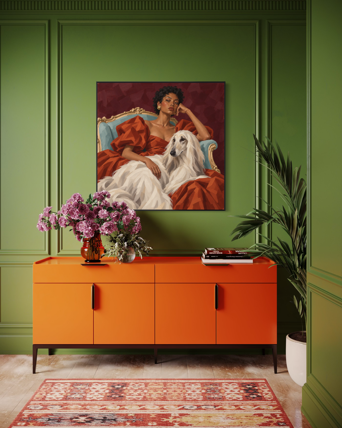 Woman with Afgan Hound Art Print | “We’ll Take Two”