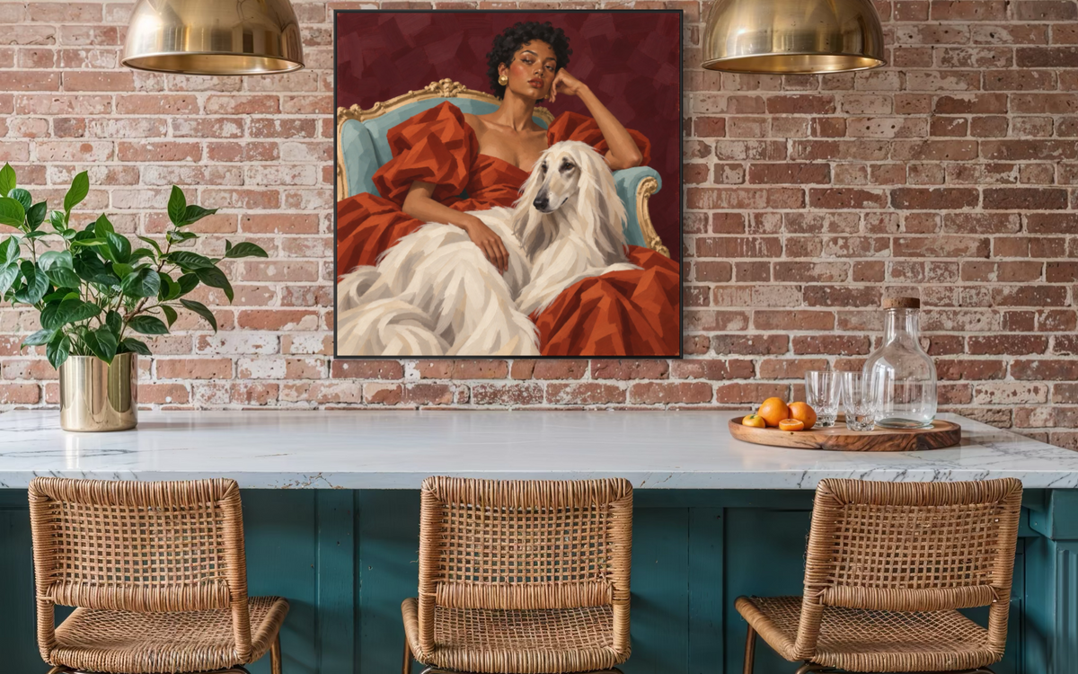 Woman with Afgan Hound Art Print | “We’ll Take Two”