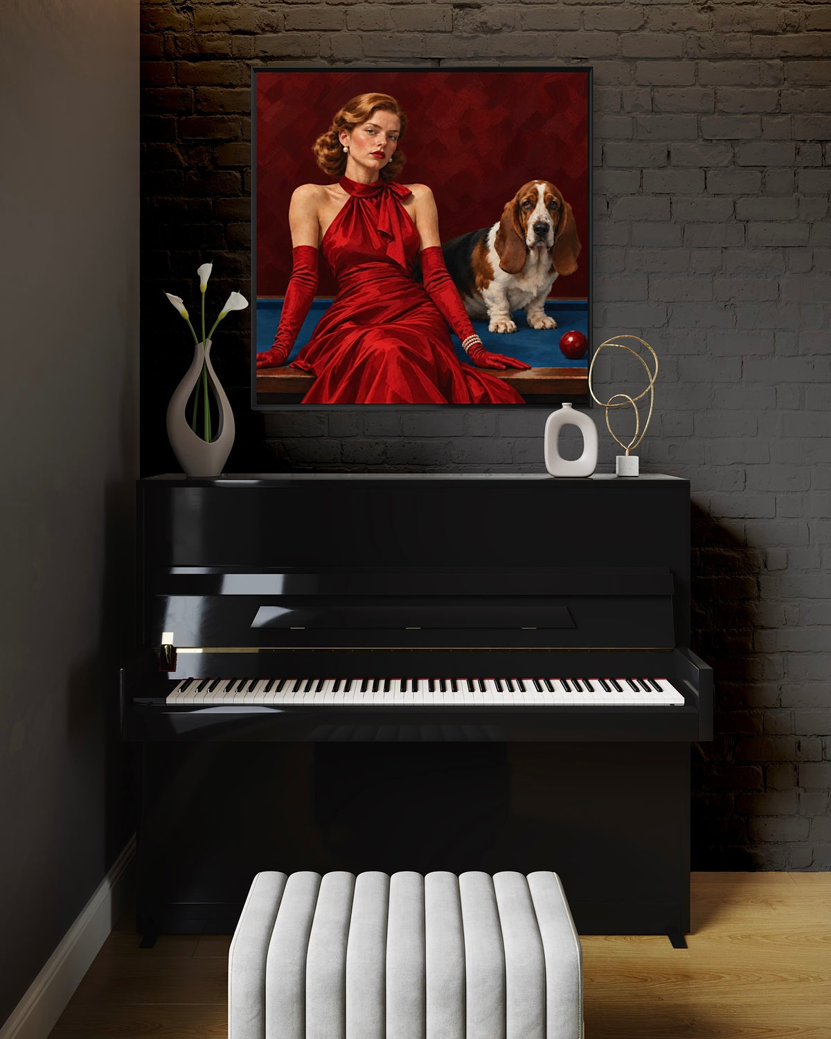 Bassett Hound Art Print | “Right On Cue”