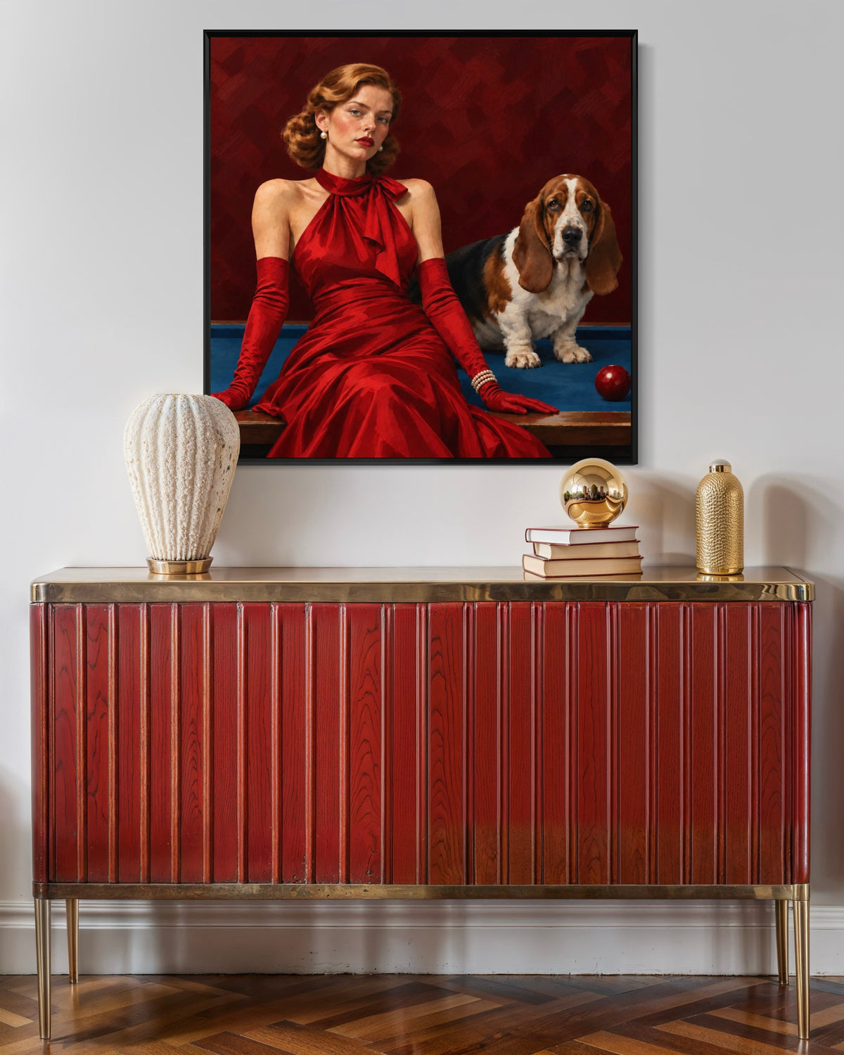 Bassett Hound Art Print | “Right On Cue”