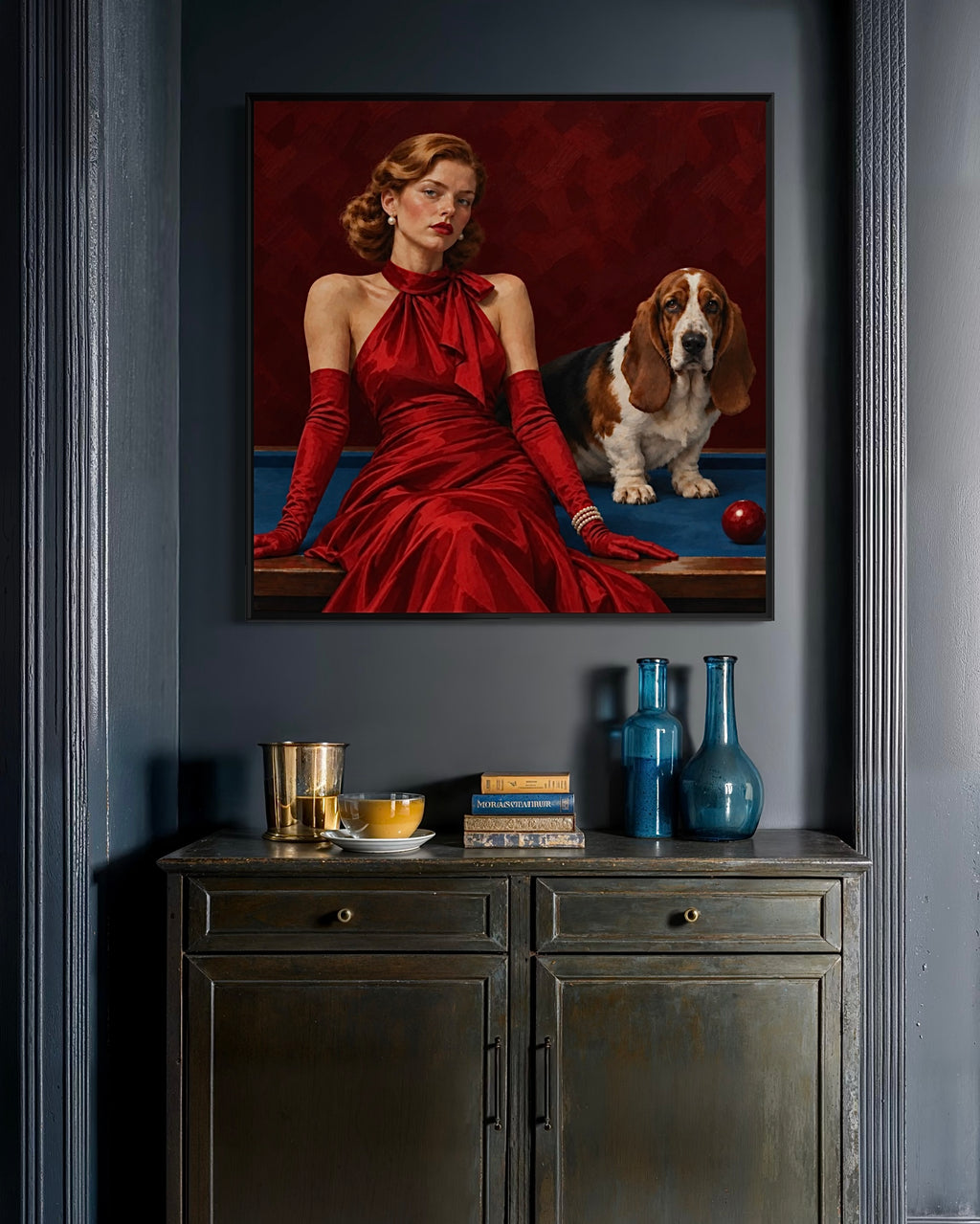 Bassett Hound Art Print | “Right On Cue”