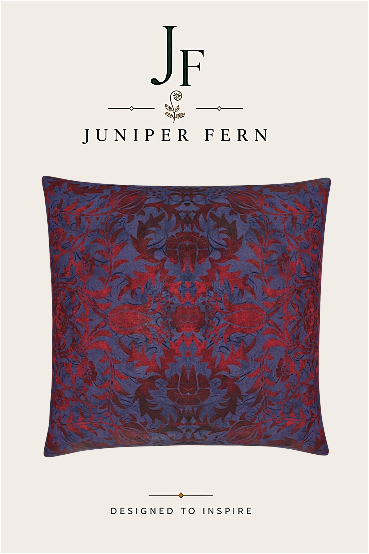 Crimson Red and Purple Floral cushion
