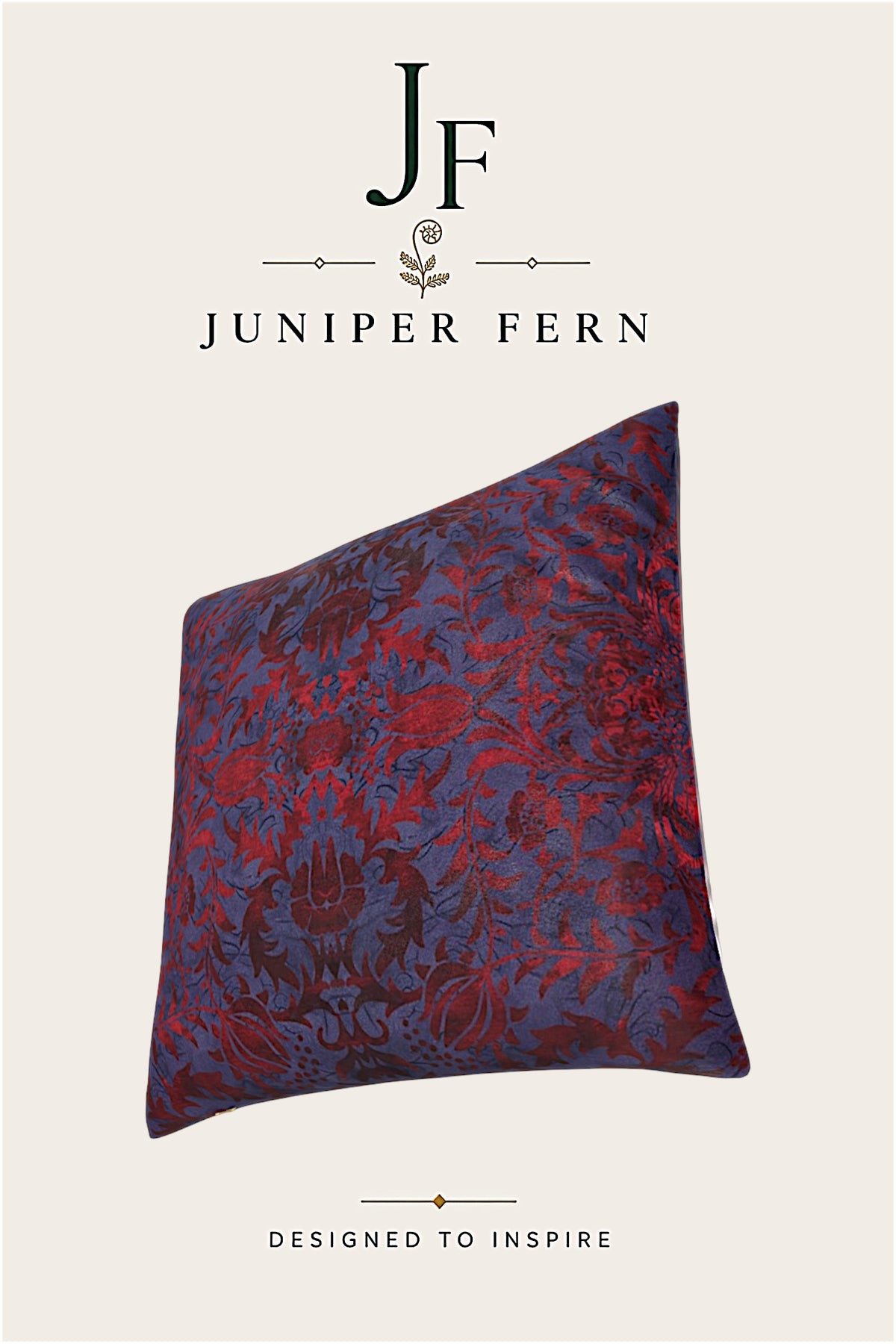 Crimson Red and Purple Floral cushion