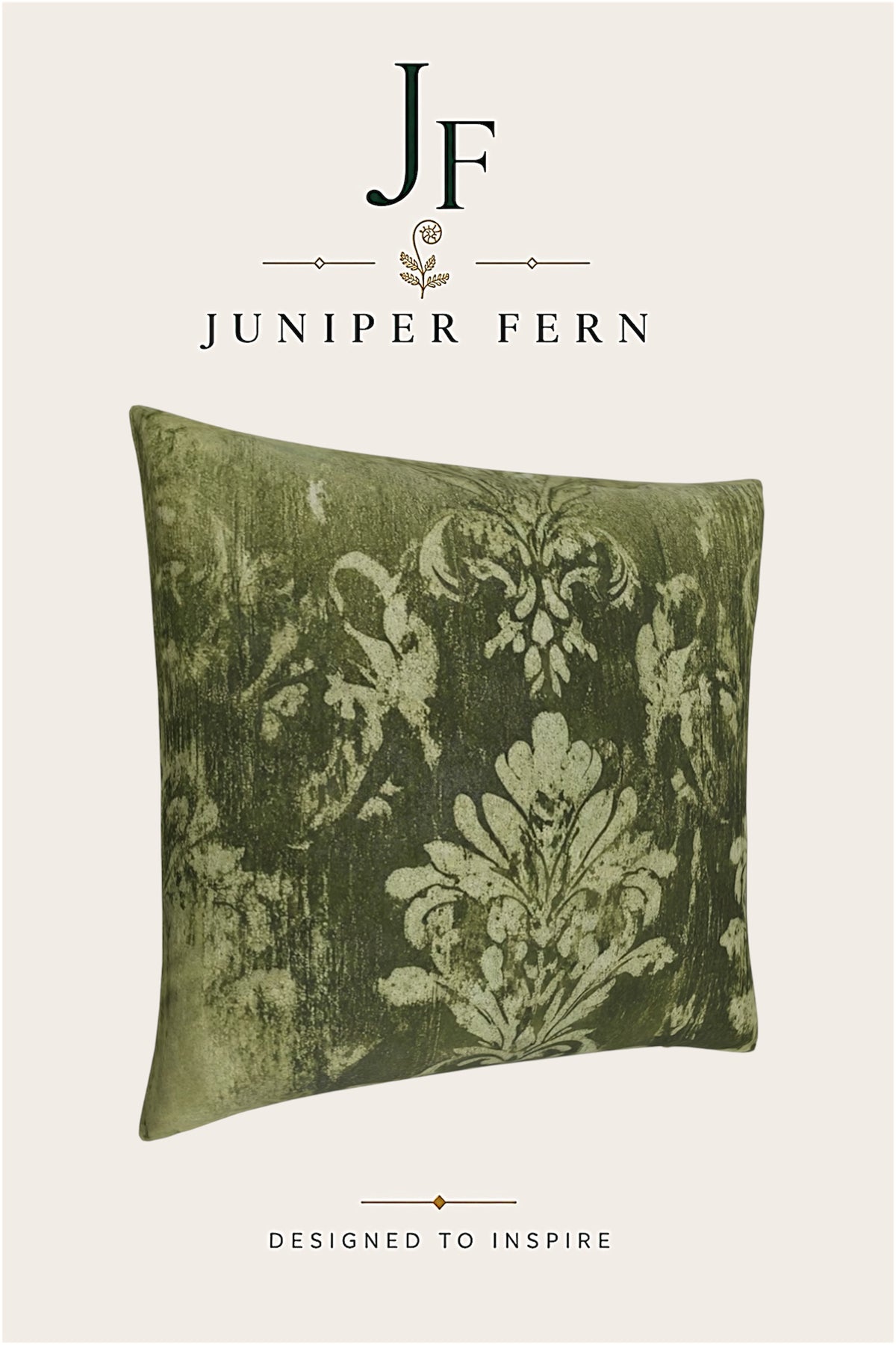 Green Olive Damask Cushion