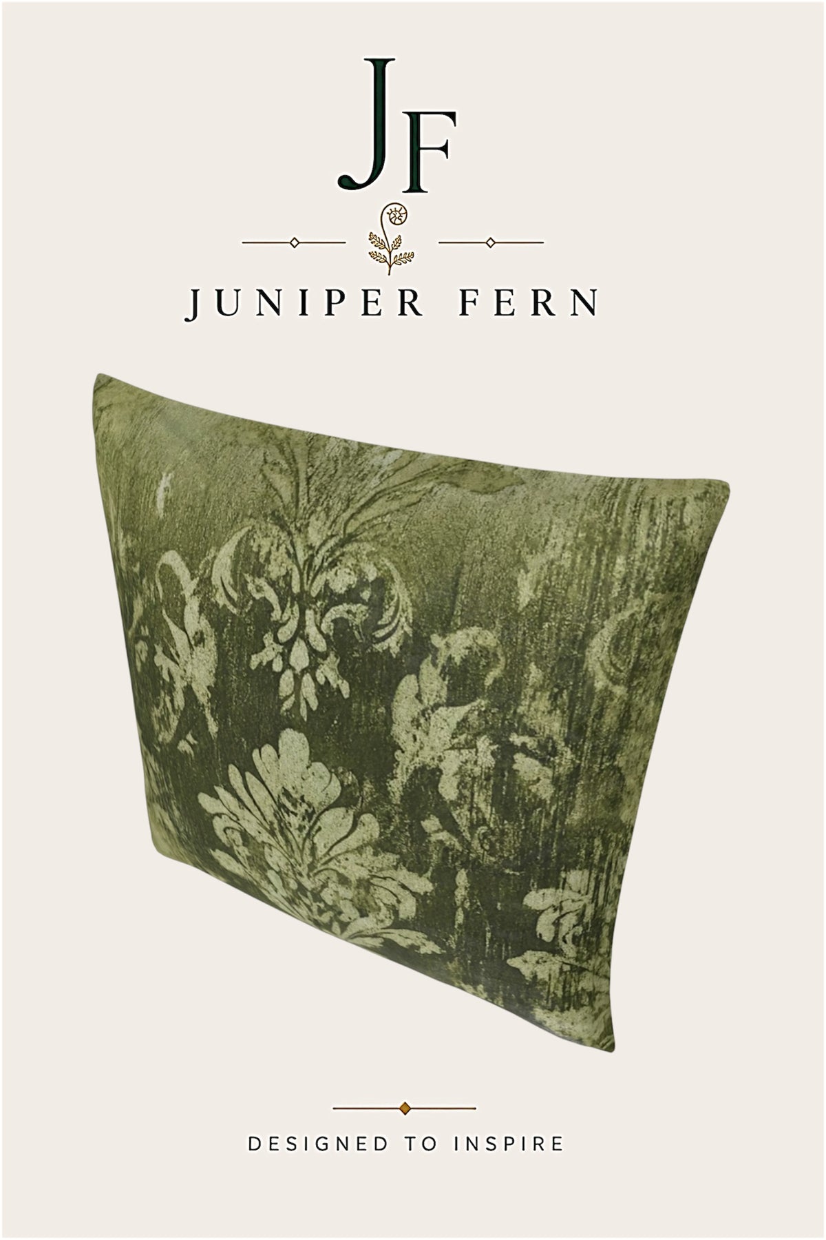 Green Olive Damask Cushion
