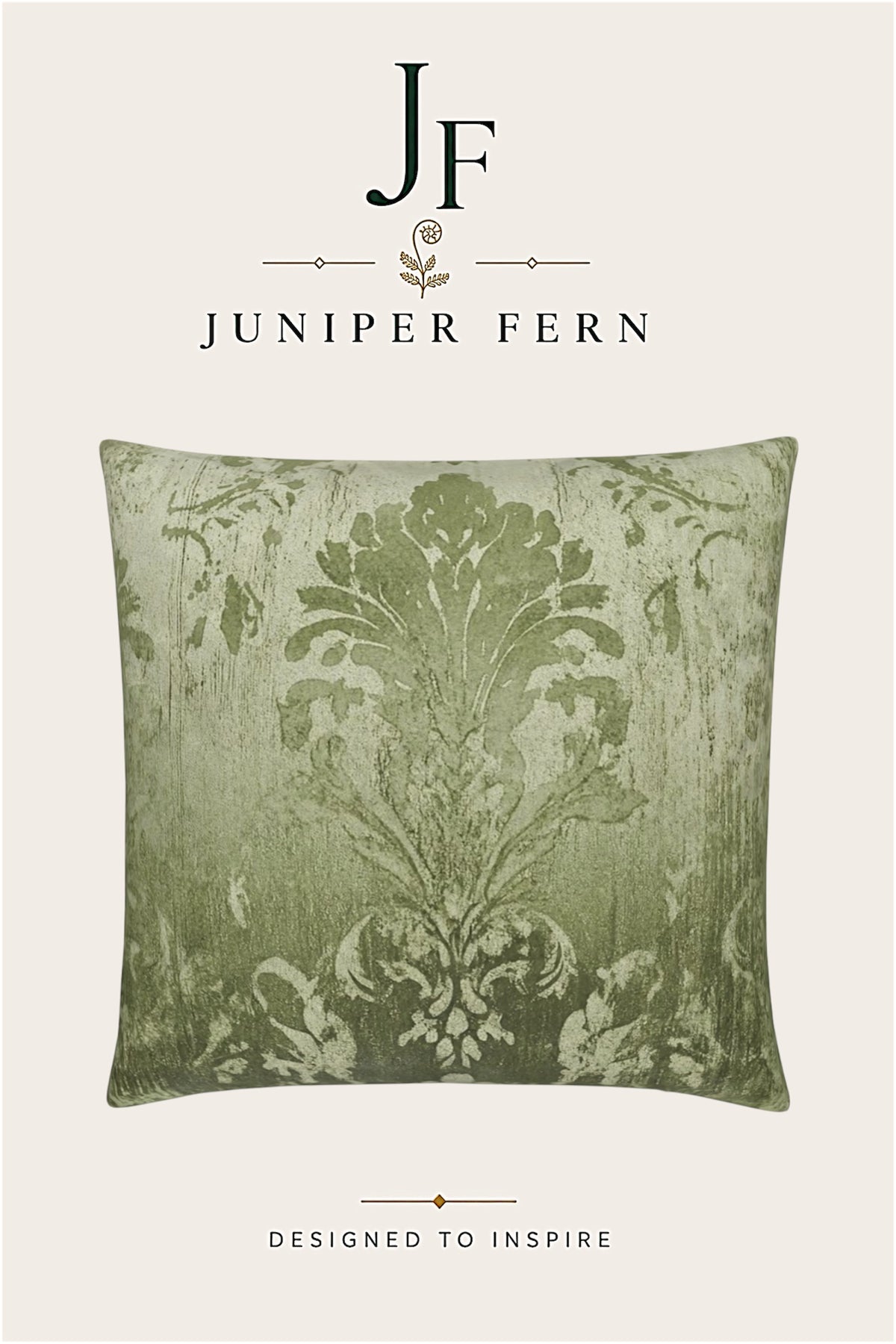 Green Sage Damask Cushion
