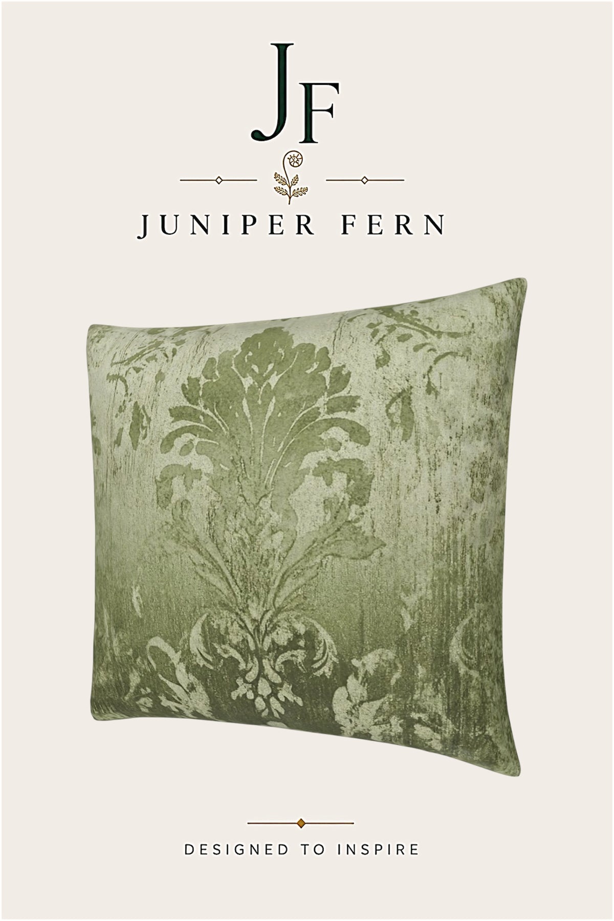 Green Sage Damask Cushion