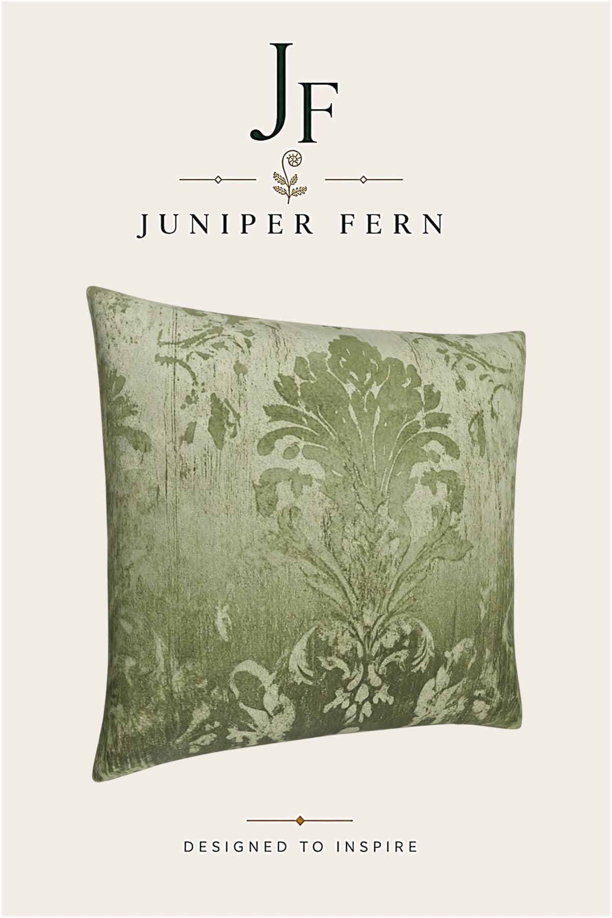 Green Sage Damask Cushion