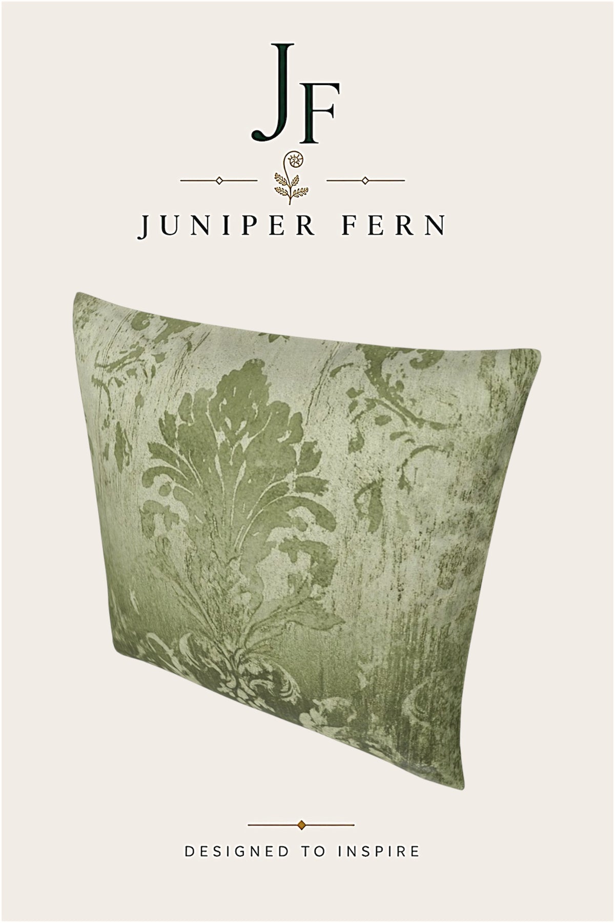 Green Sage Damask Cushion