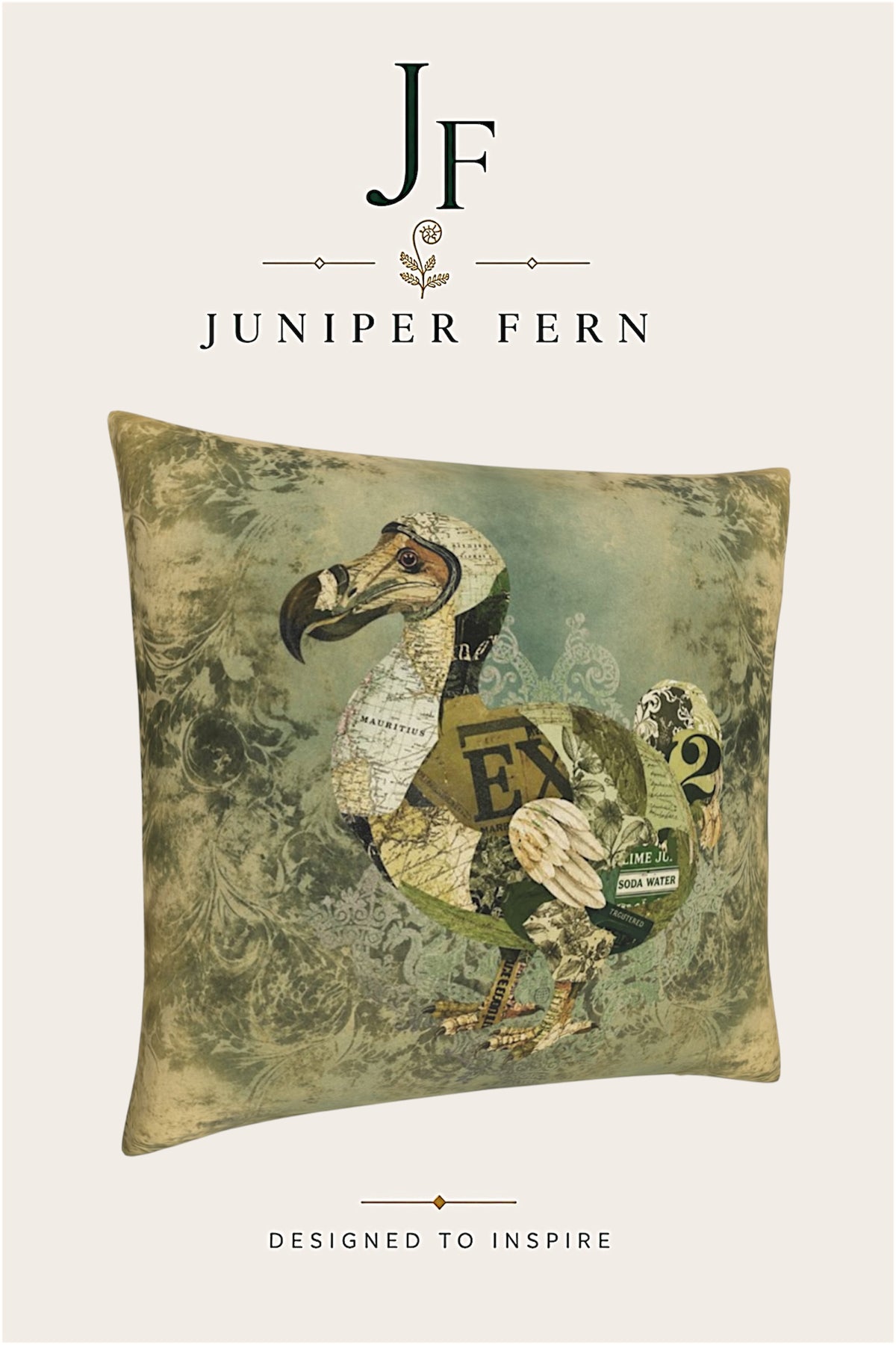 Green Khaki Dodo Cushion
