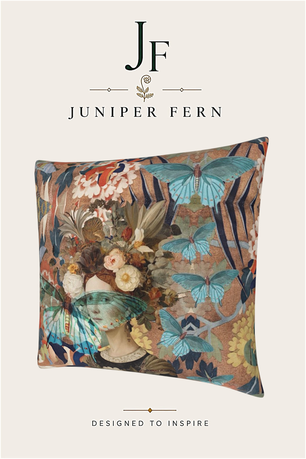 Blue Butterfly Maiden Cushion - Butterfly Veil