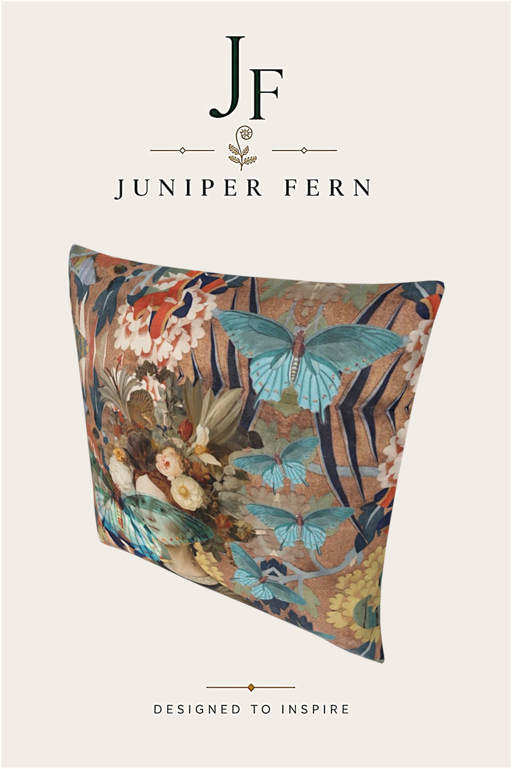 Blue Butterfly Maiden Cushion - Butterfly Veil
