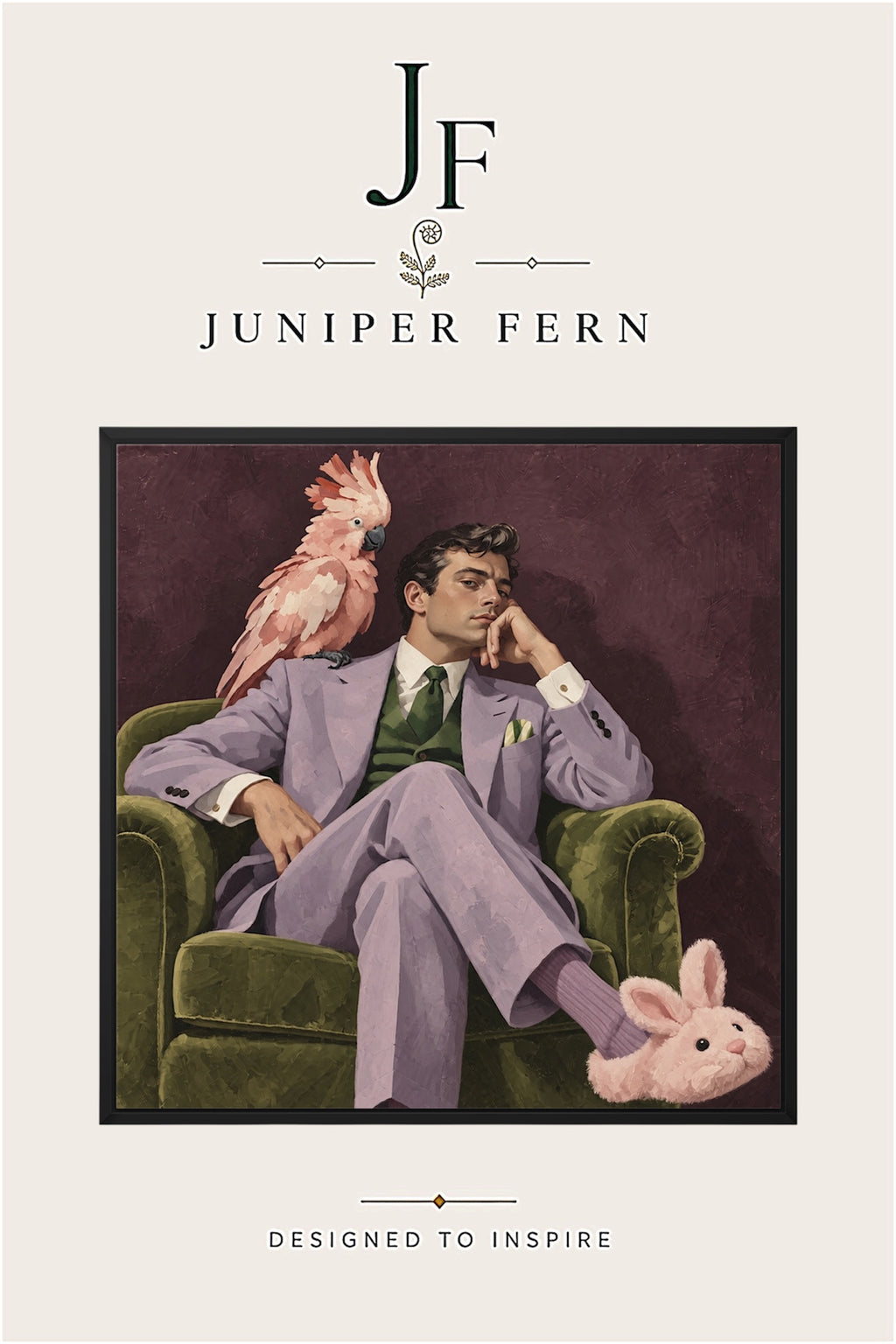Man with Pink Slippers Art Print | “Bond ‘00’ Bond”