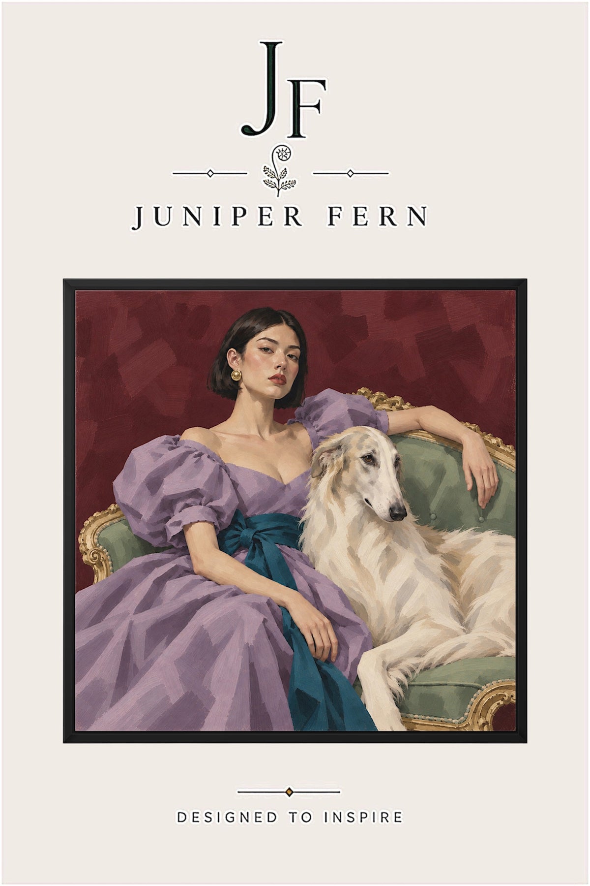 Woman with Borzoi Art Print | “Long Story Short”