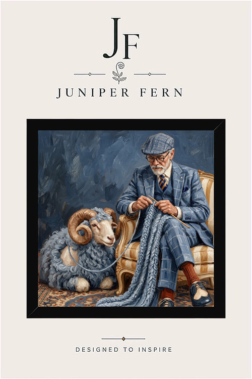 Blue Grey Ram Art Print | “A Bit Wooly”